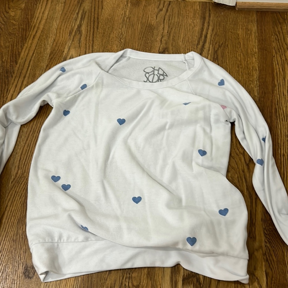 Chaser long sleeve with blue and pink hearts